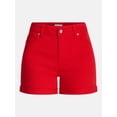 thumbnail image 6 of Time and Tru Women's Mid Rise Roll Cuff Denim Shorts, 4" Inseam, Sizes 0-20, 6 of 6