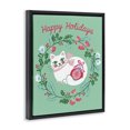 thumbnail image 2 of Stupell Industries Cottage Happy Holidays Cat & Wreath Black Floating Frame Canvas Art, 25 x 31, by Riley Hutchens, 2 of 7