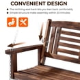 thumbnail image 6 of Ktaxon Wooden Porch Swing, Carbonized Brown Garden Bench with Chains, 880lb Capacity, 6 of 7