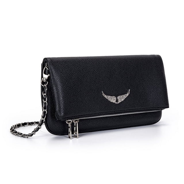 Bolso cuadrado pequeño de cuero genuino Jindian ZV francés, bolso cruzado de un solo hombro con ala versátil a la moda europea y americana