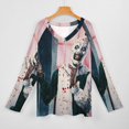 thumbnail image 3 of Terrifier Womens T Shirts V Neck Long Sleeve Tops Causal Loose Summer T-Shirts M, 3 of 7