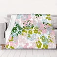 thumbnail image 5 of YFYANG Lightweight Warm Flannel Blanket, Pastel Watercolor Floral Doodle Throw Blanket for Bed, Sofa, Travel, Camping, 40"x30", 5 of 7