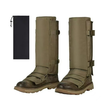 Outdoor Snow Boot Gaiters Snake Bite Protection Waterproof Adjustable Hunting Mountain Climbing for Hiking Walking Leg Gaiters (army green)