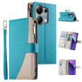 thumbnail image 1 of Funda cartera GANGXUN para Xiaomi Poco M6 Pro 4G , cuero PU con tarjetero, cremallera, correa de mano, soporte y protección 1230°, 1 of 6