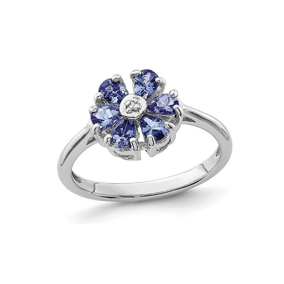 Flower Tanzanite Ring 4/5 Carat (Ctw) in Sterling Silver