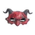 thumbnail image 3 of Máscara de diablo para adultos,Máscara de diablo para disfraz de Halloween para adultos,Máscara de diablo de media cara para fiestas de máscaras,Máscara de cuernos de cabra diabólica para, 3 of 8