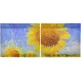 thumbnail image 3 of Coolnut Sunflower Kitchen Curtains 2 Panels, UV Protected Tier Curtains Half Window Curtains Kitchen Tiers for Guest Room Bathroom Sink Laundry Room Basement,24 x 27 Inch, 3 of 6