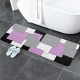 thumbnail image 5 of Kitchen Mat Rug 1 PCS Abstract Art Patchwork Pink Black and Grey Runner Rug Anti-Fatigue Comfort Memory Foam Standing Mat Non-Slip Floor Door Mat for Bathroom Bedroom 20x47in, 5 of 6