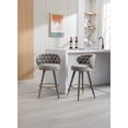 thumbnail image 3 of DeeHome COOLMORE Counter Height Bar Stools Set of 2 for Kitchen Counter Solid Wood Legs with a fixed height of 360 degrees, 3 of 9