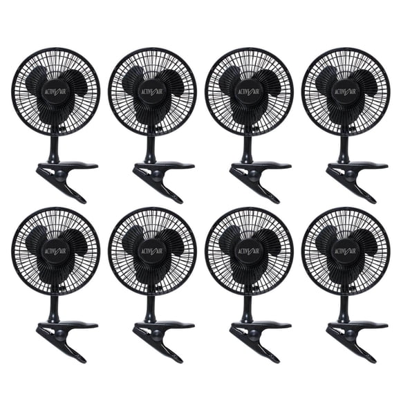 (8) Active Air 6" 5W Magnetic Drive Clip On Grow Fans w/ Brushless Motor | HORF6