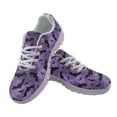 thumbnail image 2 of COEQINE Women Halloween Sneakers Breathable Mesh Lace Up Running Shoes Puppy Footprint Travel Outdoor White Sole Training Athletic Sport Footwear, Bat Cobweb Purple, 2 of 7