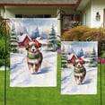 thumbnail image 4 of Hello Winter Miniature American Shepherd Frosty Morning Welcome Snowy Christmas Garden Flag 12x18in Double Sided MAS Dog Lover Gifts Outdoor Decor - 02018, 4 of 5