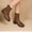 Brown, variant on POROPL Boots for Women Mid Calf Fashion High Heel Square Toe Zip Up Shoes,Boots for Women Size 5