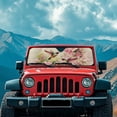 thumbnail image 3 of HUIACONG Windshield Two Hummingbirds Shade for 2018-2024 2025 Jeep Wrangler JL / 2020-2024 Jeep Gladiator JT Accessories 18.5''x56'' Front Window Sun Shade Sun Visor Protector Foldable Blocks UV Rays, 3 of 6