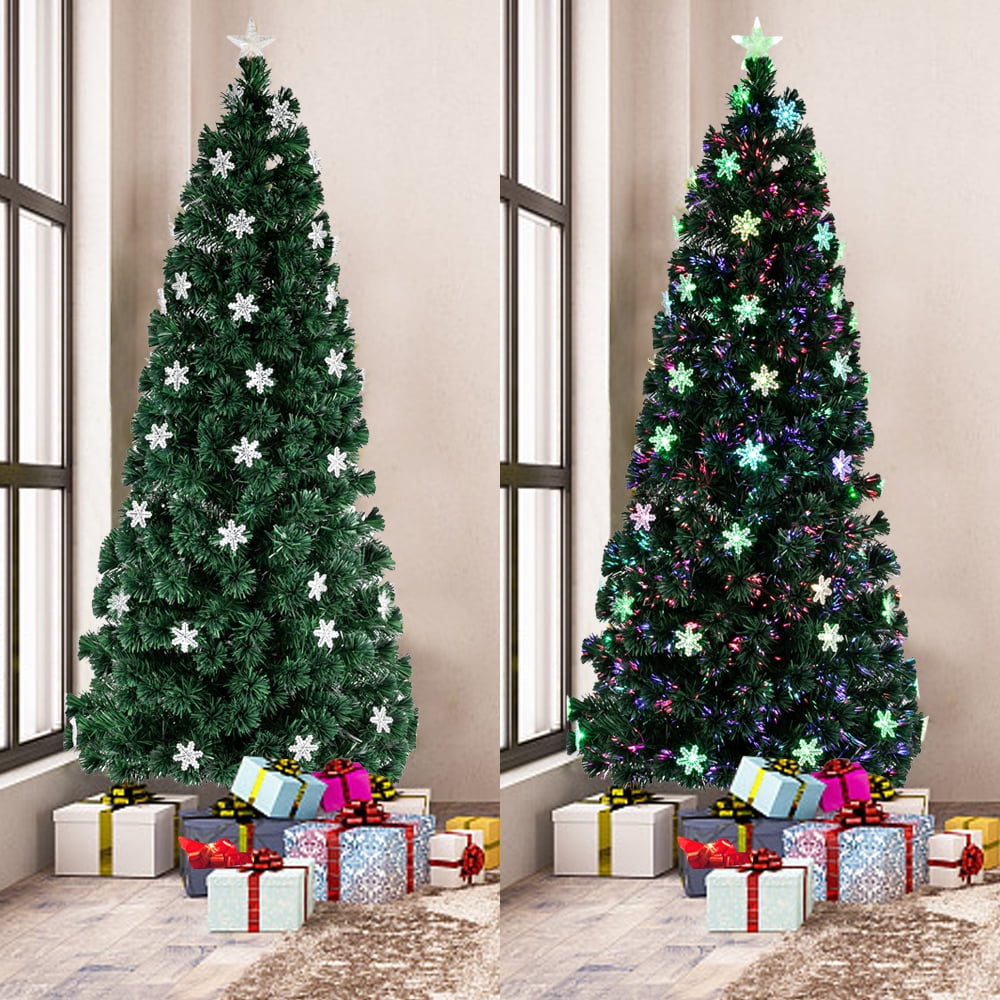 Private Jungle 6FT Christmas Tree, Small Light Fiber Optic Christmas Tree, 230 Branches Artificial Tree Xmas Tree - Green