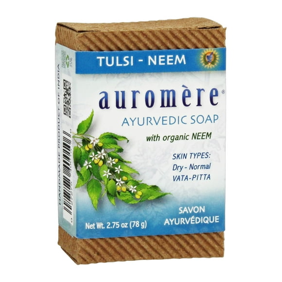 Auromere - Savon Ayurvédique au Neem Tulsi-Neem Biologique - 2.75 oz.
