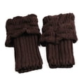 thumbnail image 2 of Limei 1 Pair Women Boot Socks Cuffs Knitted Crochet Short Leg Warmers Winter Boot Toppers, Coffee, 2 of 7