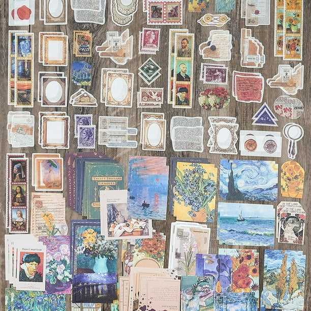 200 Pieces Vintage Scrapbook Supplies Pack for Art Journaling Bullet Junk Journal Planners DIY
