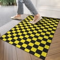 thumbnail image 4 of Yellow and Black Checkered Pattern Door Rugs,Washable Non Slip Door Mats Indoor,Decorative Door Mats,Entry Mat Indoor for Entrance,Bedroom,Kitchen,Bathroom,17"x30", 4 of 6