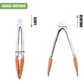 thumbnail image 2 of Appetizer Tongs 7-Inch Silicone Tipped Kitchen Tongs, Set of 3 (Orange), 2 of 6