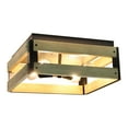 thumbnail image 2 of All the Rages Barnlit 4-Light Square Metal Flush Mount in Medium Wood, 2 of 9
