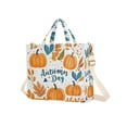 thumbnail image 7 of FORMRS Womens Corduroy Tote Bag Crossbody Shoulder Handbag with Pocket, Pumpkins Pattern, 7 of 7
