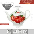 thumbnail image 4 of STP GOODS Sweet Pomegranate Porcelain Teapot in Gift Box 40.6 fl oz (1.2 L) Floral Kitchen Teapot for Loose Tea Tea Pot Tea Brewer Tea and Coffee Pot Kettle for Blooming Teas, White Red, 4 of 4