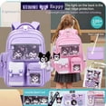 thumbnail image 5 of Mochila ligera de gran capacidad para niños de 1.º a 6.º grado de Sanrio Kuromi para estudiantes de primaria que reducen la carga, 5 of 5