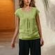 thumbnail image 2 of Vestidos Casuales Para Mujer, Blusas De Mujer De Moda Camiseta de lino holgada de manga corta sin mangas y hasta los hombros para mujer, 2 of 8