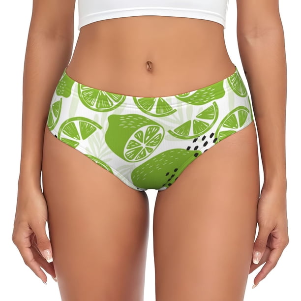 Balery Green Various Lemons Ropa Interior de Algodón para Mujer con Dibujo – Braguitas Cómodas y Elásticas, Estilo Clásico-XX-Large