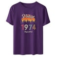 thumbnail image 2 of Kayannuo Womens Tops Shirts for Women Valentine's Day 1974 Vintage Shirt For Women 50th Birthday Gifts 1974 Birthday Gifts Idea Retro Short Sleevel T Shirts Party Tops Funny Tees, 2 of 4