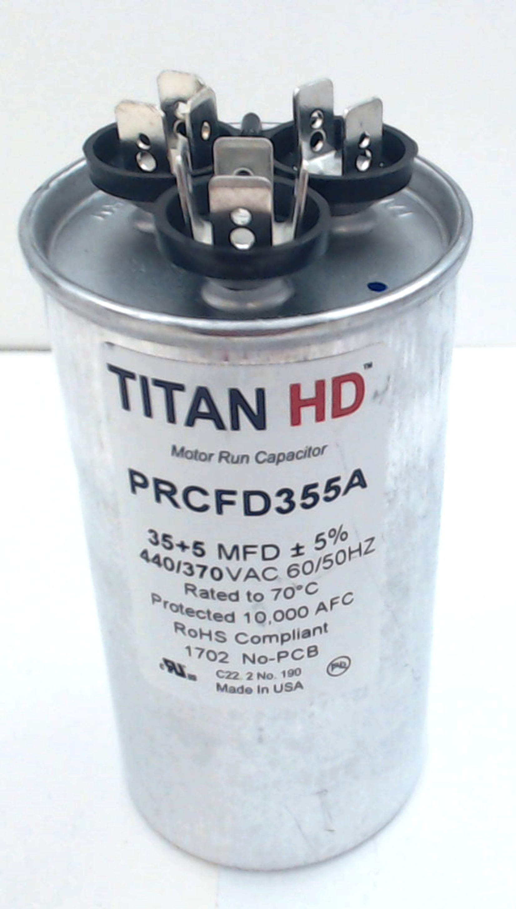 35/5/440 Round Capacitor Titan HD Heavy Duty Run Cap 35+5 MADE IN THE USA 