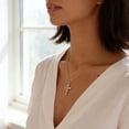 thumbnail image 3 of Valentine's Day Gifts Crown Cross Necklace for Women,14K Gold Plated Non-Tarnish Christian Faith Religious Jewelry for Her, 3 of 6