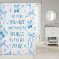 thumbnail image 2 of Blue Bowknot Kids Shower Curtains,Cherry Tropical Fruit Cartoon Princess Bathroom Curtains for Girls Women,Bow Tie Stars Daisy Cute Blue Dreamy Waterproof Curtains,12 Hooks Suits,72" W x 72" L, 2 of 6