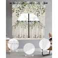 thumbnail image 2 of Sage Green Swag Kitchen Curtains Sets for Windows 24 Inch Length, Eucalyptus Leaves Short Window Curtain Panels Swags Valances and Tiers 3 Piece Set for Cafe/Dining Room, 2 of 5