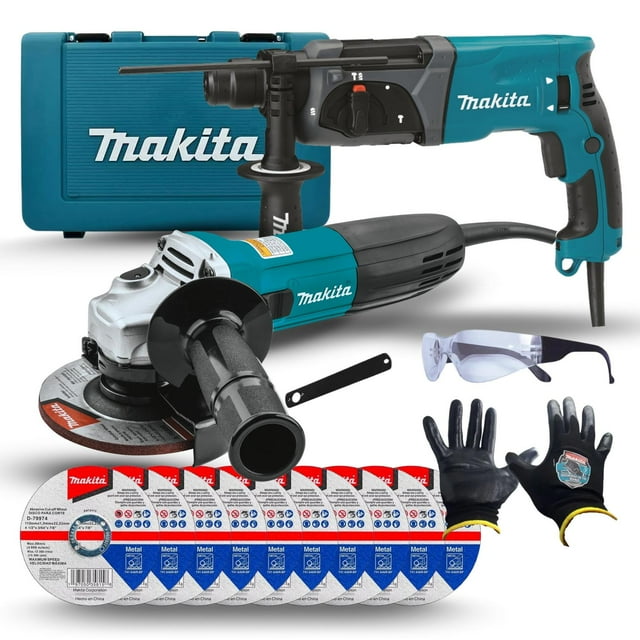 Miniesmeril Angular Makita + Rotomartillo Sds Plus + Accs.