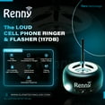 thumbnail image 5 of RENNY - Loud Cell Phone Ringer, Amplifier & Flasher for Hearing Impaired & Noisy Environments (117dB) | Wireless Bluetooth Auto-Connect | 5 Selectable Ringtones | No Missed Calls, 5 of 6