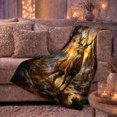 thumbnail image 6 of Majestic Stag in Autumn Forest with Mountain Stream, Dramatic Rustic Wildlife Style for Deer Lovers, Warm Flannel Blanket for Cabin and Lodge, Father's Day Gift, Home Decor, 6 of 9