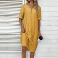 thumbnail image 5 of Women's Summer Dress with Pockets, V-Neck and Short Sleeves for Casual Comfortable Outfits, 5 of 8