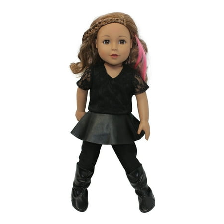 Arianna Leather N Lace Peplum Outfit Fits 18 Inch Dolls ...