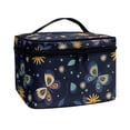 thumbnail image 2 of HELLHERO Portable Cosmetic Makeup Bag Makeup Cosmetic Bag Multi-Function Makeup Organizer Fold Flat Travel Make Up Organizer Portable, Butterflies and Flowers, 2 of 6