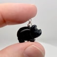 thumbnail image 4 of Black Obsidian Pig Pendant Necklace |Semi Precious Stone Jewelry|Silver Pendant|, 4 of 8