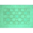 thumbnail image 1 of Ahgly Company Indoor Rectangle Abstract Turquoise Blue Modern Area Rugs, 7' x 10', 1 of 4