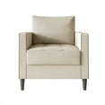 thumbnail image 3 of Castle Place Classic Linen Upholstered Armchair, Beige, 3 of 7
