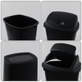 thumbnail image 4 of Fabnati 25 L Black Swing Top Garbage Bins, Plastic Rectangular Trash Cans, 4 Pack, 4 of 7
