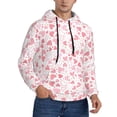 thumbnail image 2 of Wukai Cute Hand Drawn Hearts Print Men Hoodies Fleece Sweatshirts Long Sleeve Sweaters Pullover Fall Outfits Winter Clothes-Small, 2 of 7