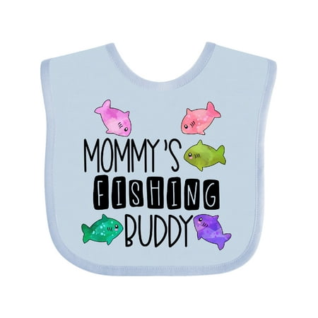 

Inktastic Mommy s Fishing Buddy with Colorful Fish Gift Baby Boy or Baby Girl Bib