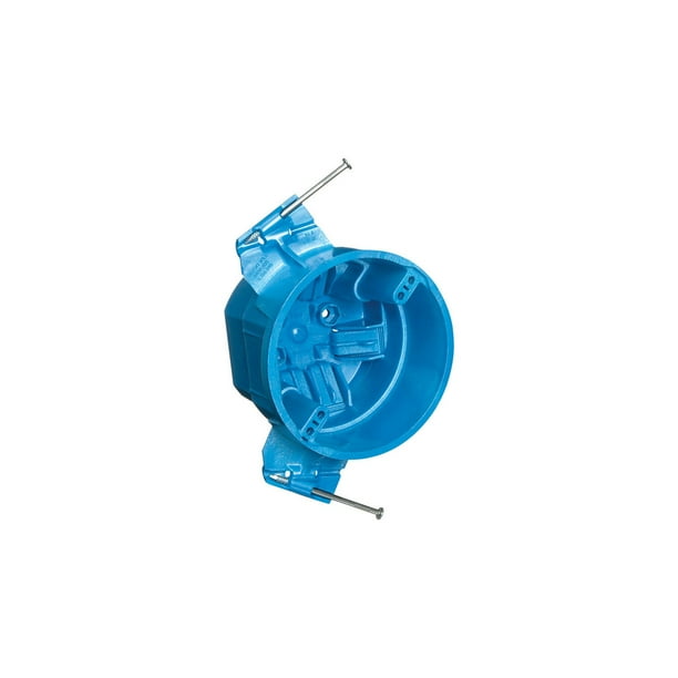 Carlon 4 in. Round Thermoplastic 1 gang Electrical Box Blue Walmart