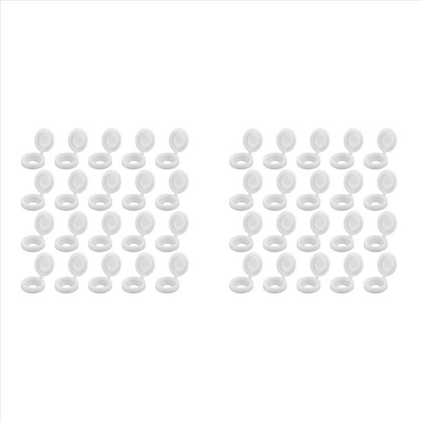 400 Piezas Tapas de Rosca de Plástico con Bisagras, Tapas de Cabeza de Tornillo, Tapas Cubierta de Tornillo, Tapas Decorativas de Tornillo de Repuesto Una Presión (Blanco)