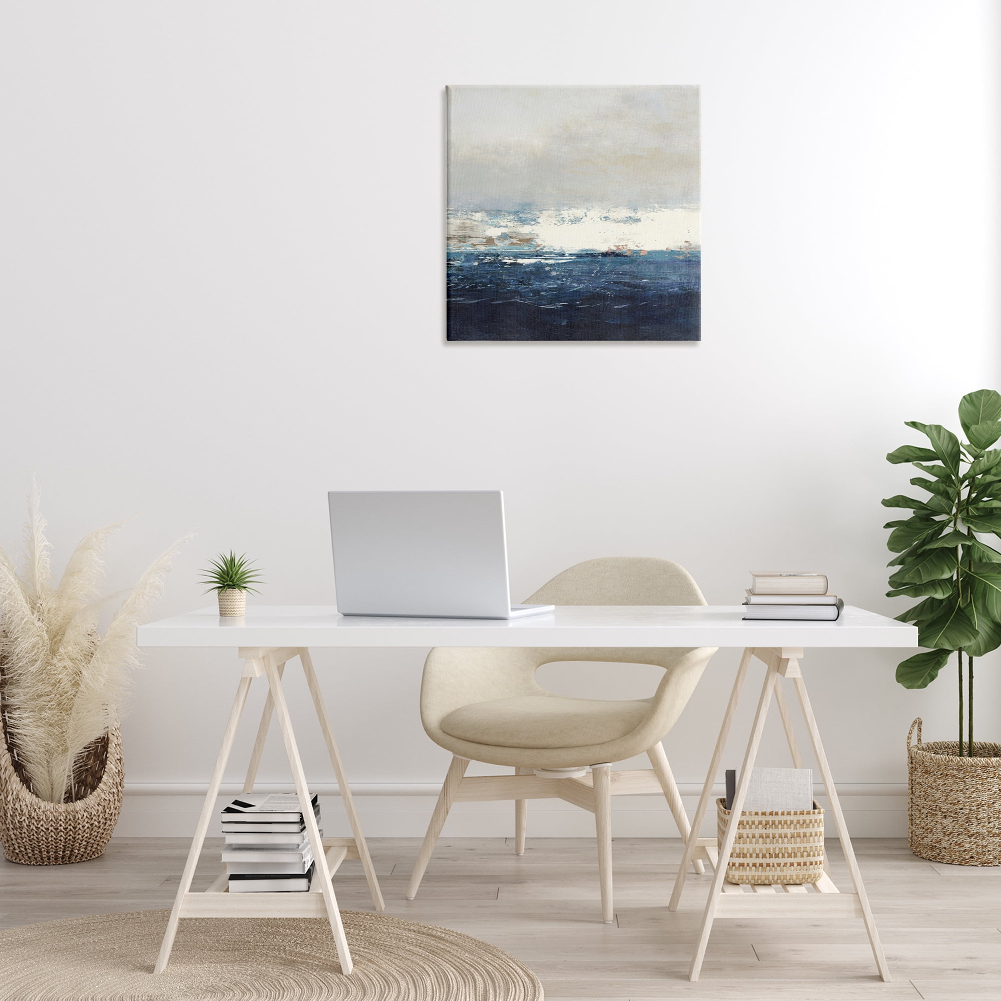 Stupell Industries Abstract Ocean Tide Abstract Painting Gallery Wrapped Canvas Art Print Wall Art, 24 x 24